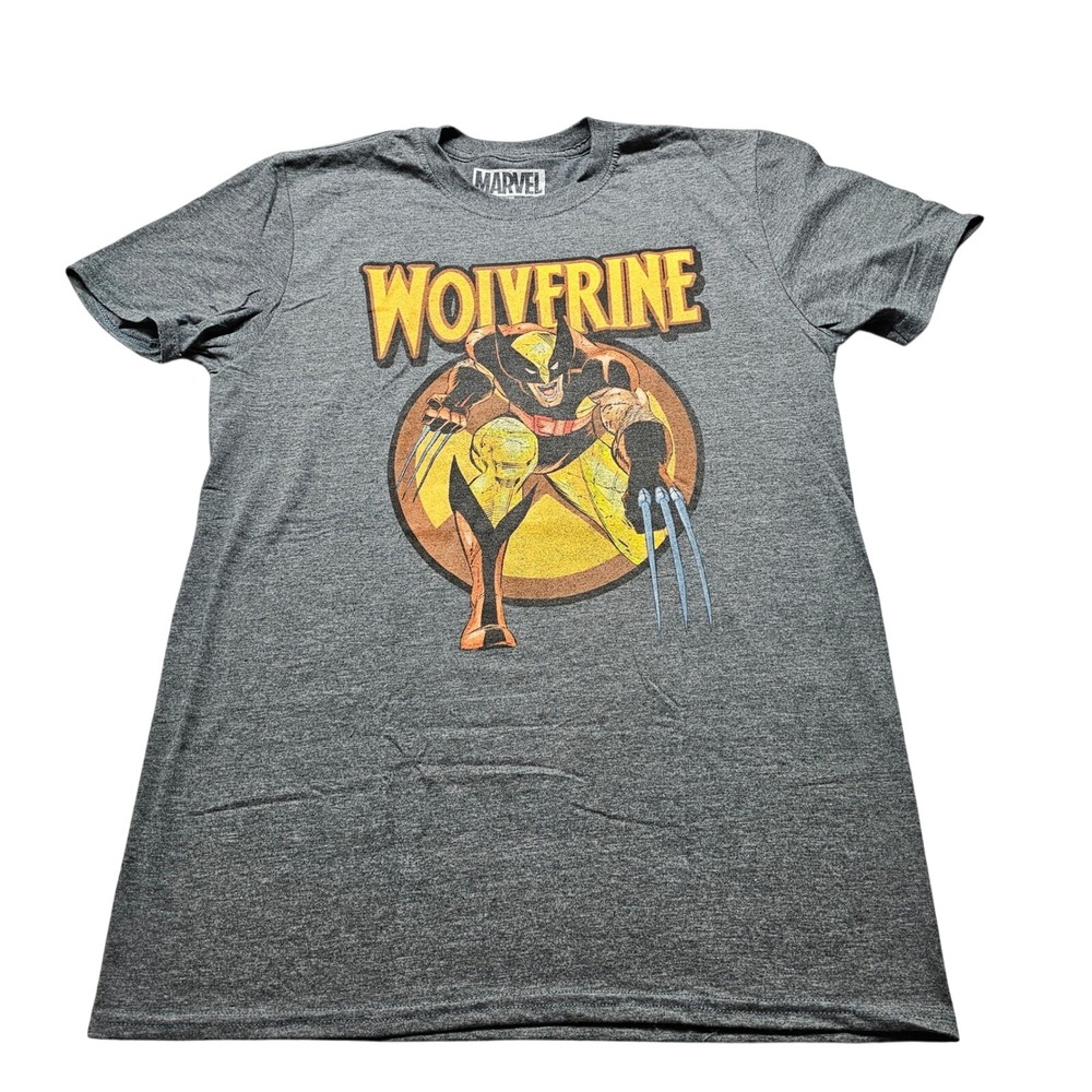 Marvel Wolverine Graphic T-Shirt Mens M Gray Heather X-Men Logan Comic Tee